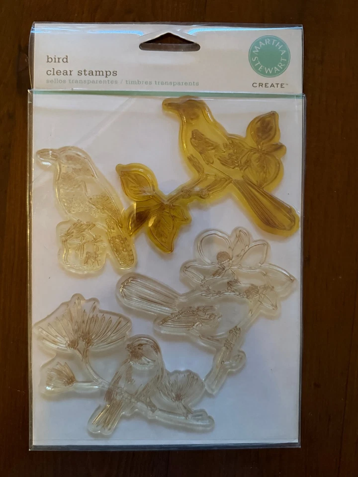 Martha Stewart Set Bird Clear Stamp Birds on Branches for use w block New - Image 3 of 3