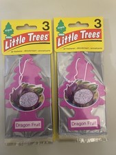 LITTLE TREES Car Air Freshener Hanging Paper Tree, DRAGON FRUIT, 6 pack