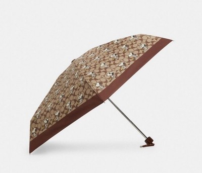 NWT Coach CBS80 UV Protection Mini Umbrella In Peanuts Snoopy