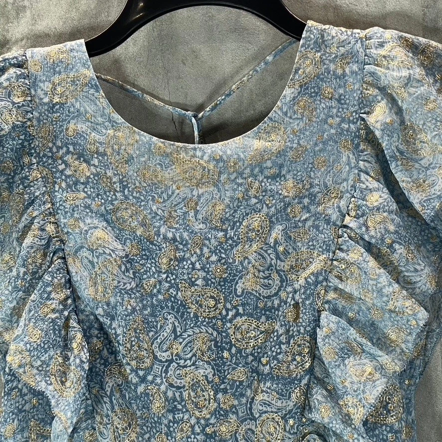 Abito donna MICHAEL MICHAEL KORS Petite Chambray Paisley con volant a fumè TG P M