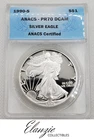 1990-S Proof American Silver Eagle ANACS PR70 DCAM