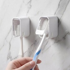 2PCS Toothbrush Wall Mount for Shower Clear Self Adhesive Toothbrush Holder H...