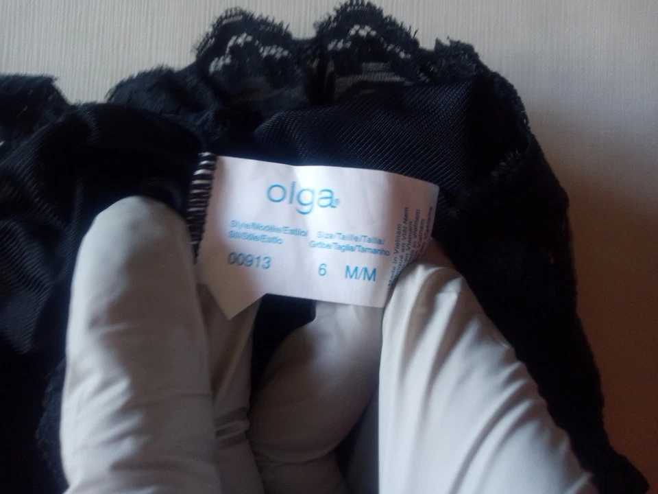 Bragas Olga Secret Hug negras de nailon con ribete de encaje tiro bajo medianas/6 Foto 4 de 4