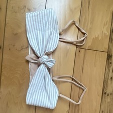 Beach Bunny Beige/White Striped Lurex Bandeau...
