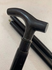 36" Antique Brass Derby Head Handle Wooden Walking Stick Chrome Finish Cane