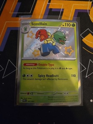 Pokémon TCG Paldean Fates Scovillain #107/091 Shiny Holo Card NM