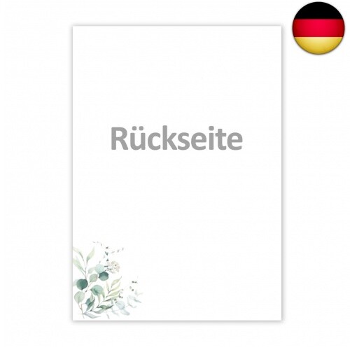 50 Briefpapier-Sets DIN A5 - Naturpapier in Creme mit Eukalyptus-Zweigen - mit - Bild 4 von 7