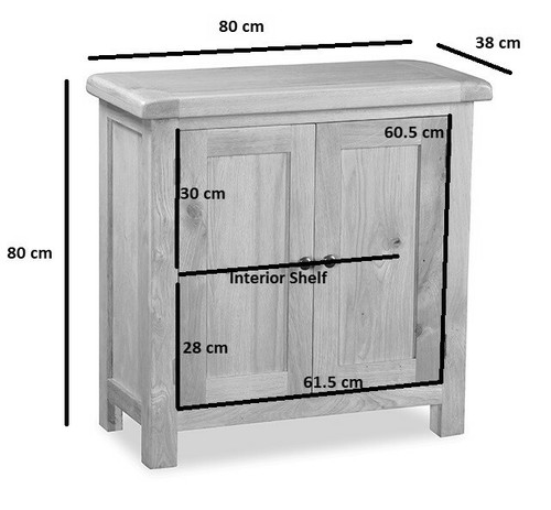 Oakvale Mini Cupboard / Solid Wood Living Room Side Cabinet / Sideboard Storage - Picture 2 of 11