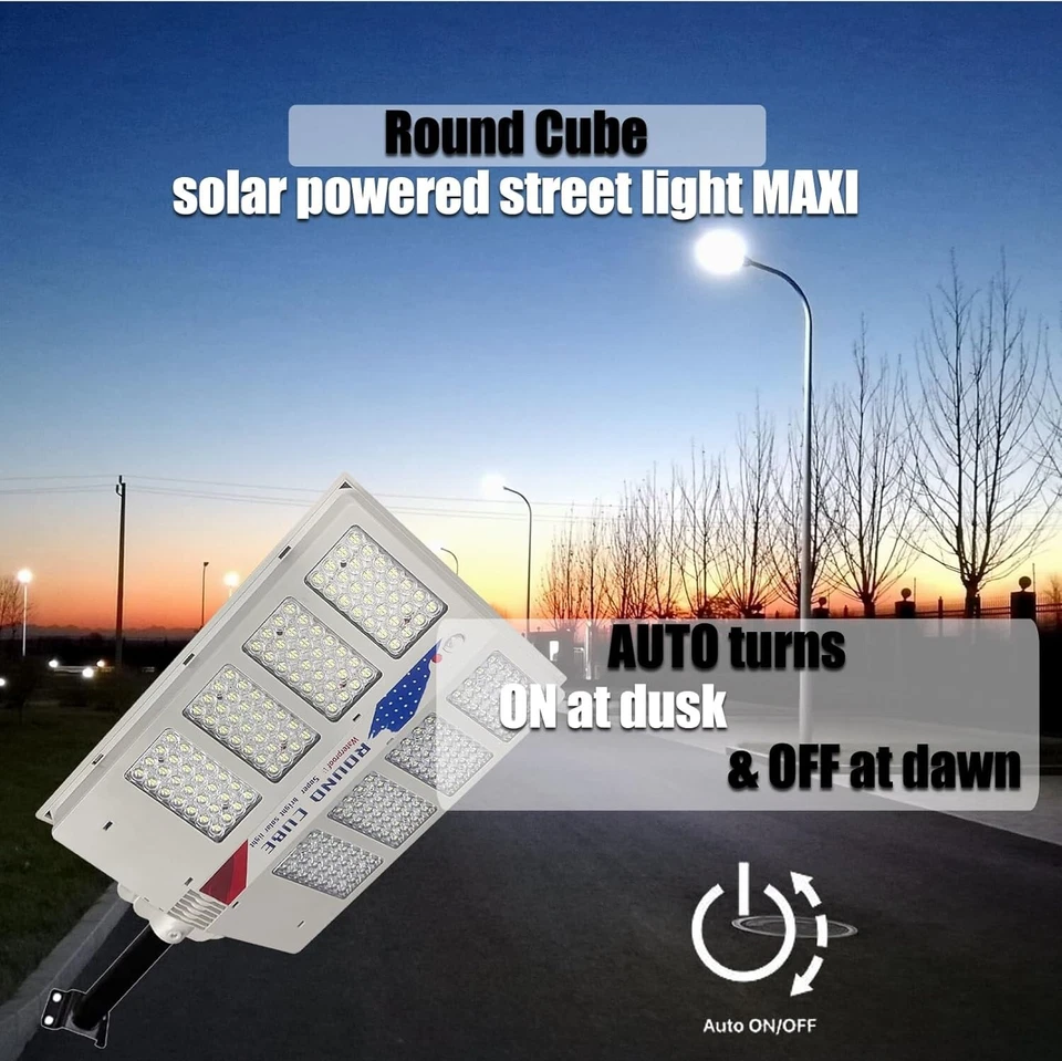 Round Cube Solar Street Light with Pole PRO Super Bright 6500K Maxi Solar Street - Image 3 of 4