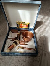 set da barba in metallo completo - pennello, rasoio e ciotola portasapone