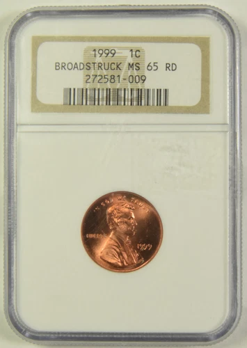 1999 Lincoln Cent NGC MS-65 Red Broadstruck #81-009