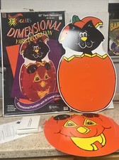fright lights cat pumpkin yard art lighted decoration 32  halloween