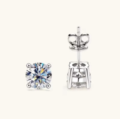 0,5ct Ohrringe Weißgold Diamant Testpass Laborgefertigt VVS1/D/Top