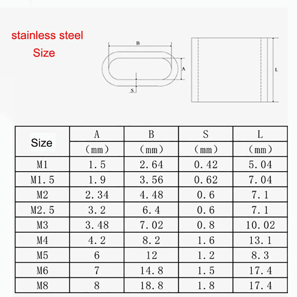 Wire Rope Ferrules Cable Crimps Sleeve M1M8 Stainless Steel/Copper
