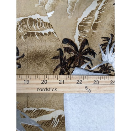 Camisa Hawaiana Alii Fashions Hawaii Para Hombres M 100% Algodón Marrón Tostado Palmeras Isla - Imagen 7 de 12