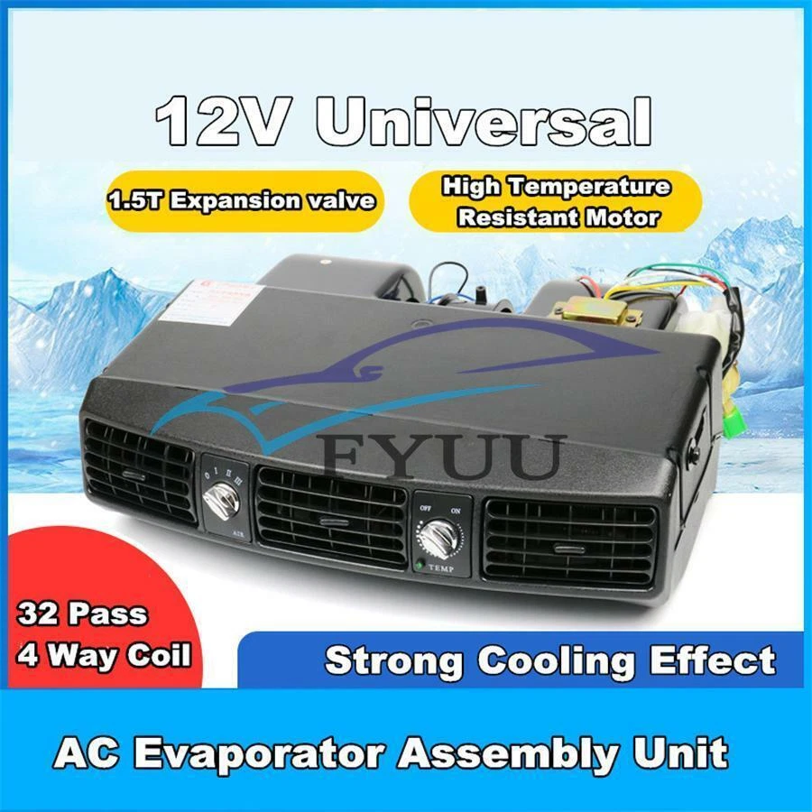 Unidad evaporadora aire acondicionado compresor 3 velocidades bajo tablero 12V coche camión Foto 2 de 4
