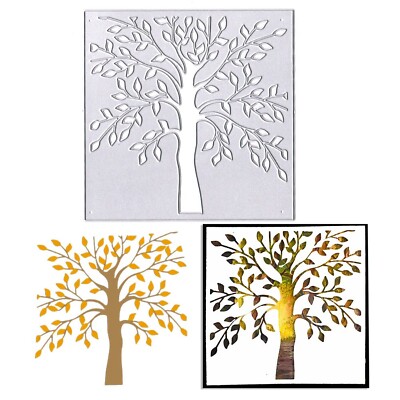 Hying Tree Leaves Background Cutting Dies for Card Making, Square Frame Die C...