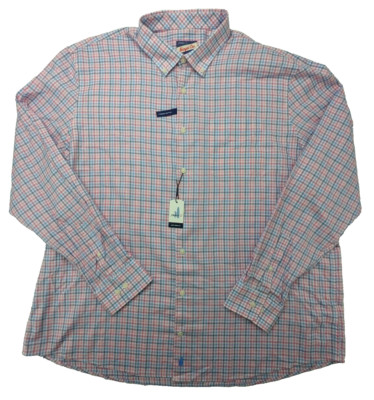 Johnnie-O Shirt Mens 2XL XXL Burt Dolly Pink Check  ''Hangin Out'' LS  