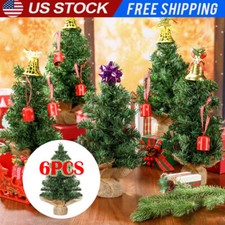 Tabletop Mini Christmas Tree Ornament Charming Holiday Desktop Home Decor Xmas