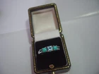 Vintage Solid Silver Ring-Superb genuine natural turquoise and topaz-Size q