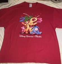 Vtg Disney 2003 Dreams Florida Red Tigger Pooh Piglet Eeyore T-Shirt USA 2XL
