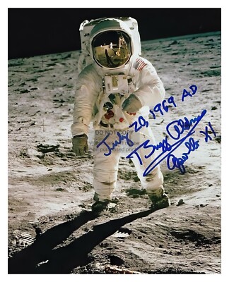 BUZZ ALDRIN LUNAR LANDING APOLLO 11 AUTOGRAPHED 8X10 PHOTOGRAPH REPRINT