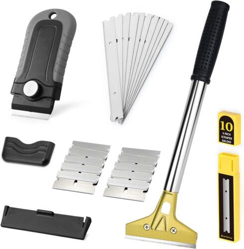 Razor Blade Scraper, 1.5'' and 4'' Glass Scraper Tool Floor Adhesive Remover Kit - Picture 7 of 7