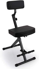 Drum Throne - Guitar Stool, Foldable & Portable Chair W/ Backrest & Footrest, Ad