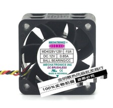 1 pcs MECHATRONICS MD4028V12B1-FSR 4CM DC12V three-wire cooling fan.