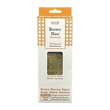 Brown Seaweed, 30 Sheets, 1 oz, Dried Fish Food for Marine & Freshwater Aquarium