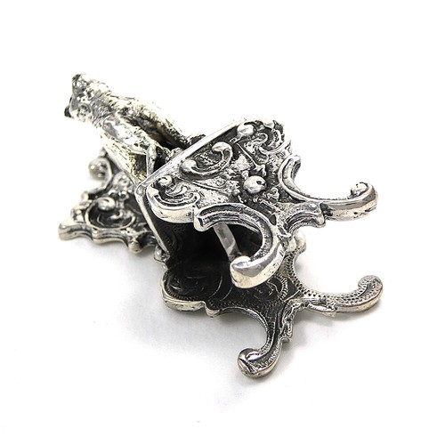 KATZE Figuren Viktorianischer Stuhl Stil Kätzchen verziert massiv Sterling Silber 925 - Bild 10 von 12