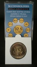 32.5 mm Self Adhesive Half Dollars 2x2 Coin Flips Supersafe 50 Holders US Free
