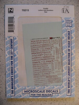 Microscale Decals N 70215 Graffiti Letters and Numbers Red Decal Sheet