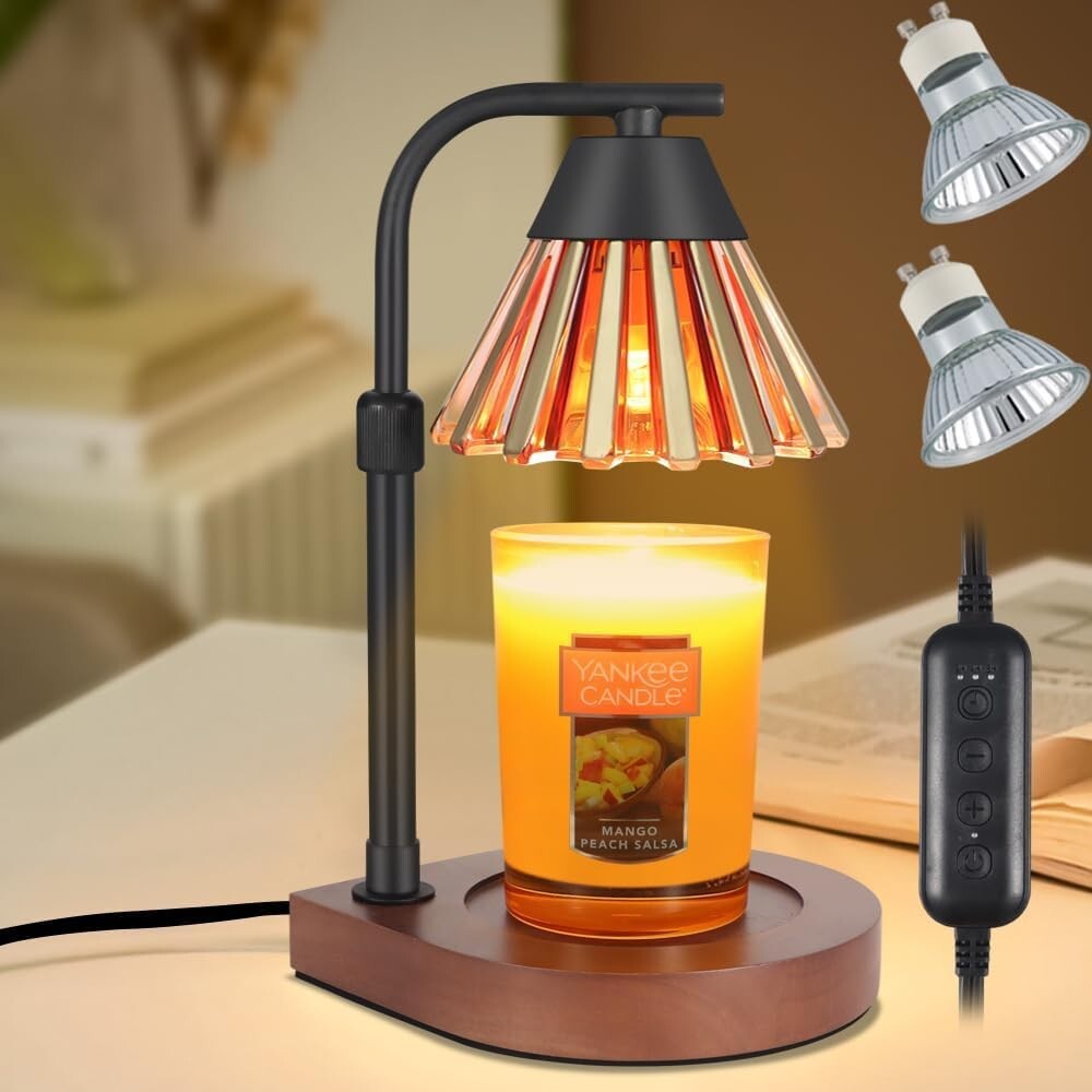 Farmhouse Candle Warmer Lamp with Timer and Adjustable Dimmer for Wax Melts  -image