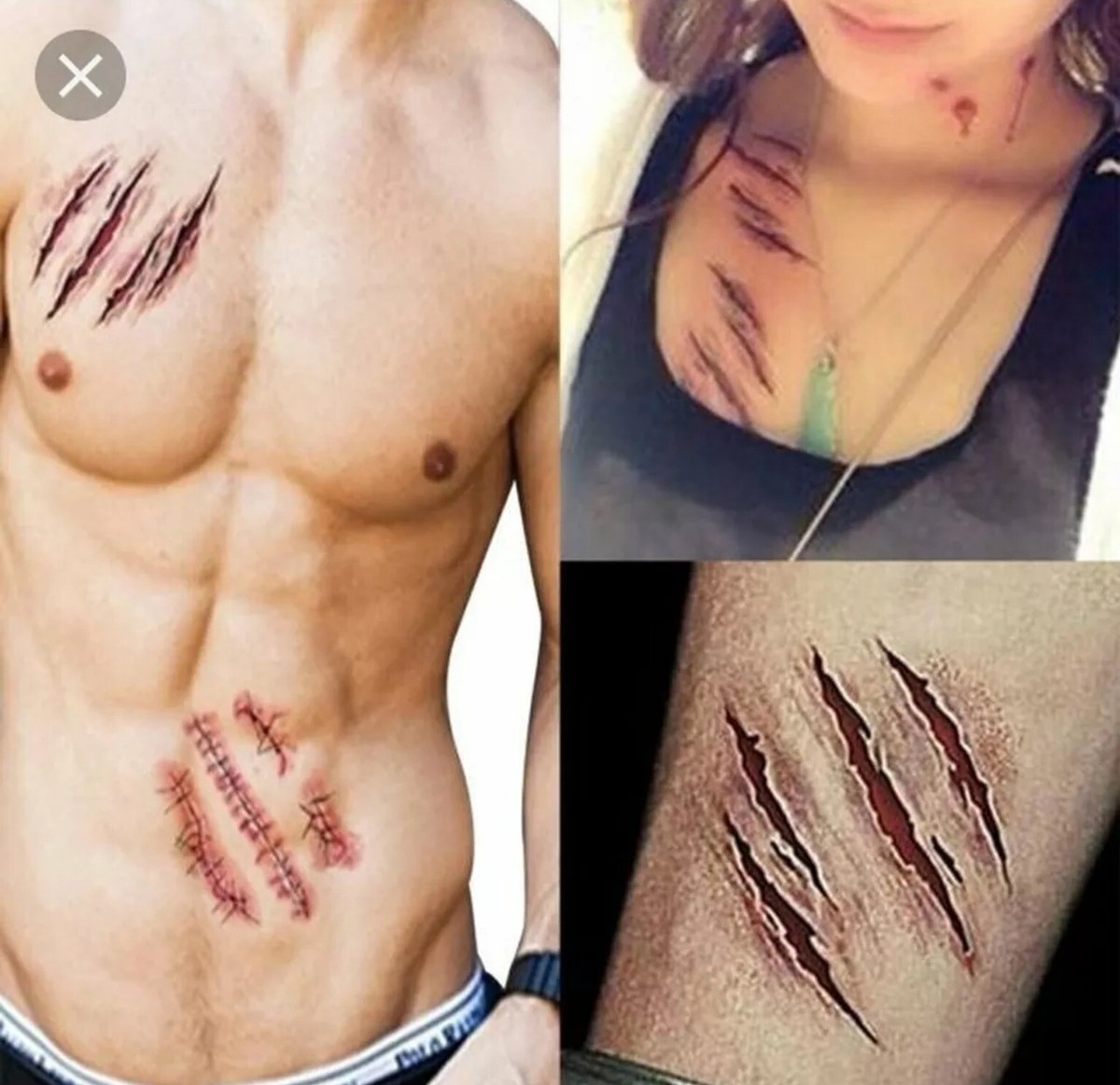Tatouage Temporaire Halloween - Morsure Et Trou De Balle, Effet Réaliste Et Fun