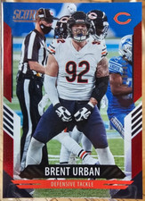 2021 Panini Score Red Dots Parallel /460 Brent Urban #129 Chicago Bears