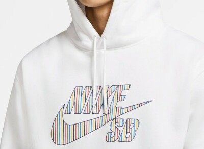 nike skateboard striped logo hoodie sweatshirt