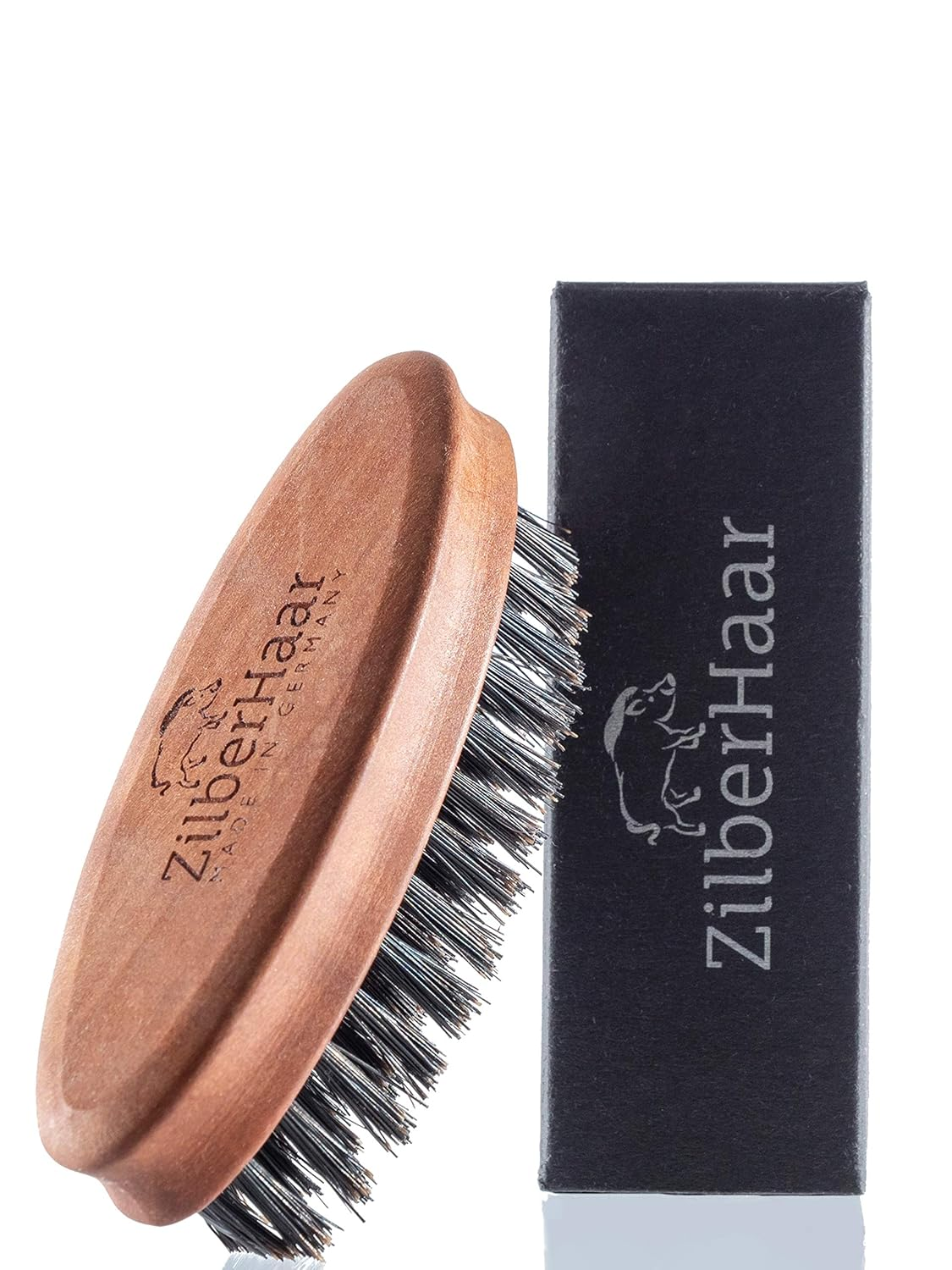 Compact Mustache and Beard Brush with Stiff Boar Bristles - Ideal for Grooming and Style