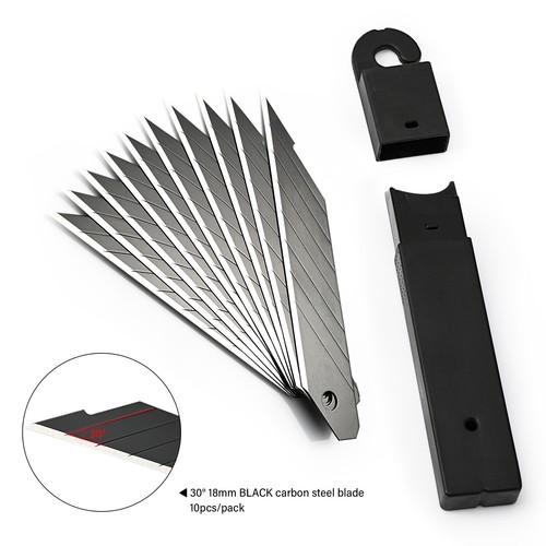 18 mm abbrechbare Klingen schwarz Kohlenstoffstahl Klinge Ersatz Rasierer für Allzweckmesser