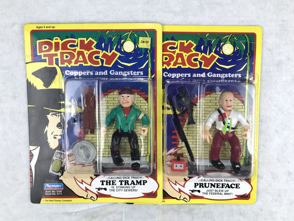LOTE DE 2 FIGURAS DE COLECCIÓN NUEVAS SIN PERFORAR PLAYMATES DICK TRACY EL VAGABUNDO Y LA CARA DE PODA Foto 4 de 4