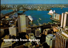 Sydney Tower Aerial View Postcard. Australia Vintage 80s Old Card