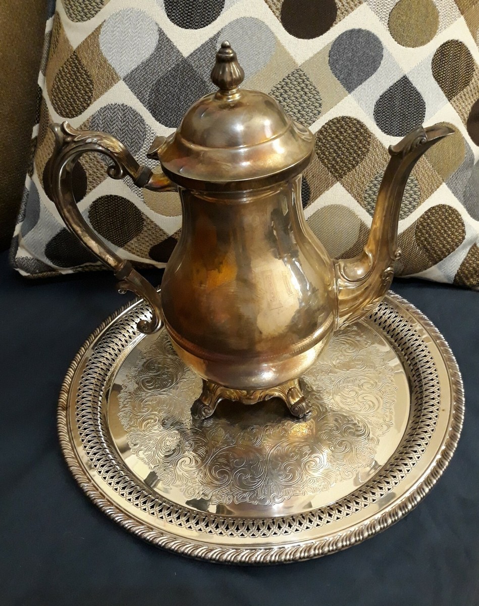 Vintage FB Rogers Silver Co.Silver on Copper Footed Tea/Coffee Pot