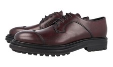 PRADA HIGH-END Derby Dress Shoes Welt Sewn 4xSole Burgundy NEW -  US 10 EU 43