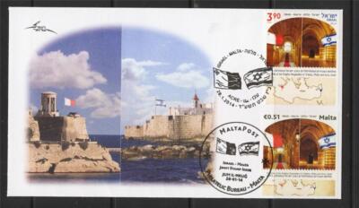 ISRAEL 2014 JOINT ISSUE MALTA CHRISTIAN KNIGHT HALLS VALETTA 2 STAMPS ...