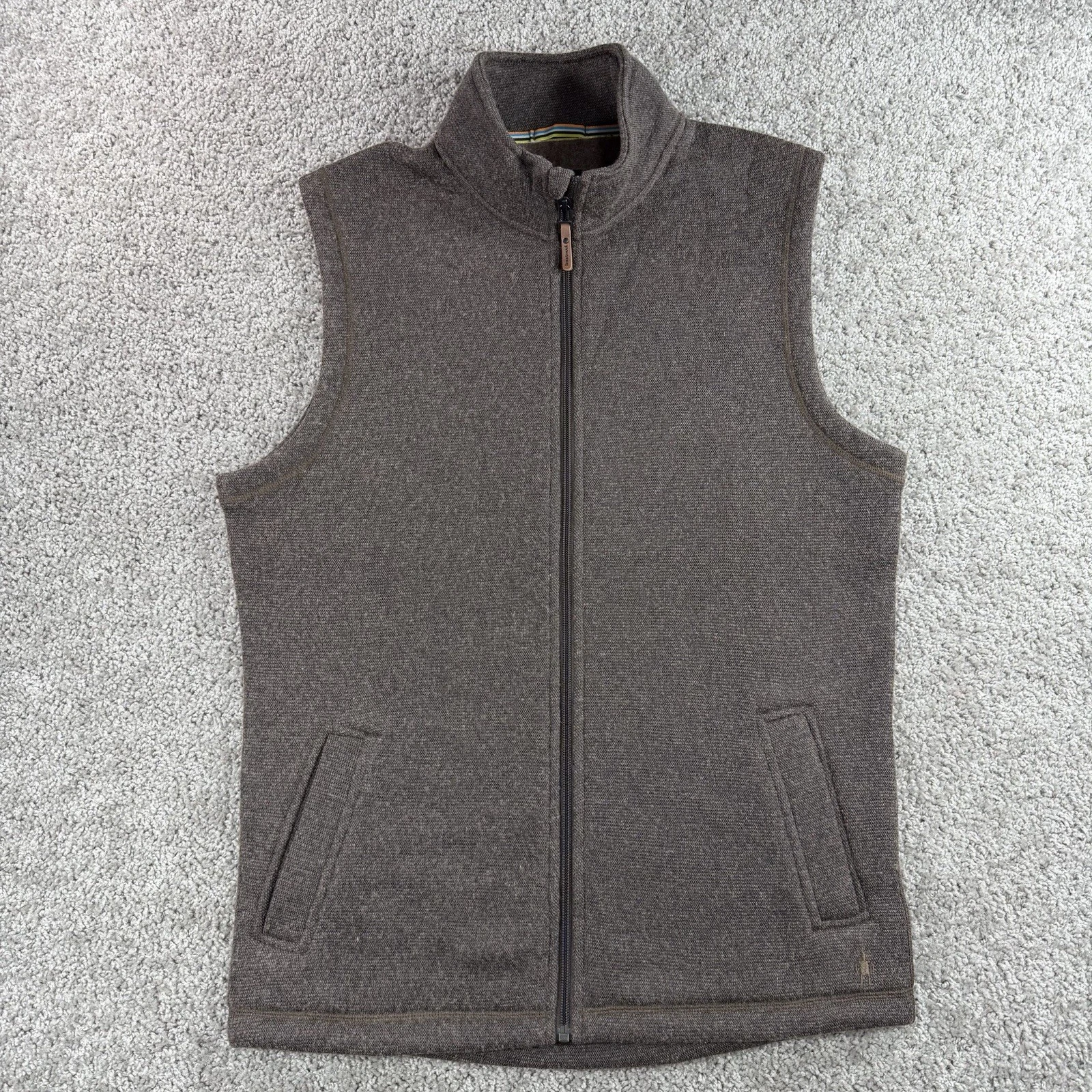 Smartwool Mens Vest Hudson Trail Wool Blend Fleece Outerwear Brown Men's Size M