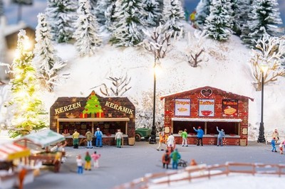Faller 272021 N Christmas Market Stalls Building Kit (Set of 2)
