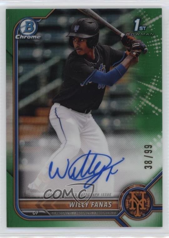 2022 Bowman Chrome Prospect Green Refractor /99 Willy Fanas #CPA-WF Auto 1n21