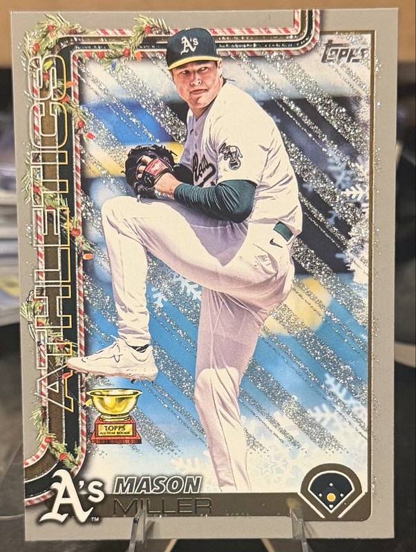 2025 Topps Holiday - Mason Miller #H48 Holiday Silver Glitter