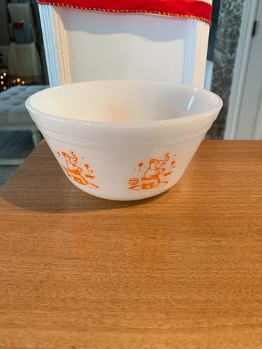 Vintage orange circus bowl - Federal Glass