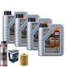 Motoröl 5W30 LIQUI MOLY Top Tec 4200 4L+BOSCH Ölfilter +Ölschlammspülung